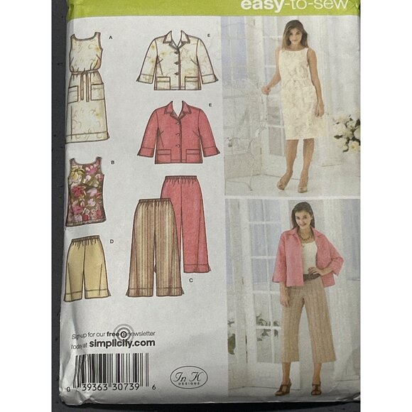 Simplicity Easy-To-Sew Womens Plus Size BB 20W-28W Dress Jacket Top & Pants - Picture 4 of 4